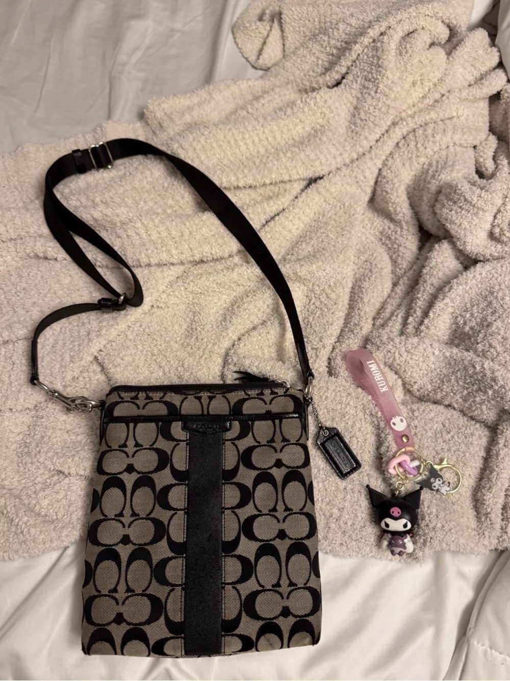 Coach Brown & Black Signature Crossbody Bag
